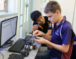 andrew, john with robots